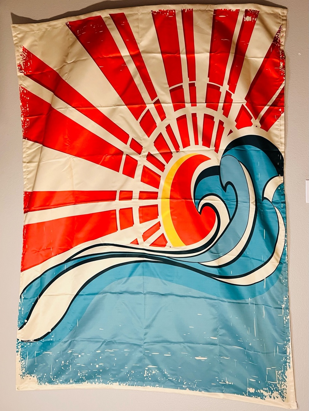 Retro Ocean Wave Sun Tapestry Wall Hanging 60x80